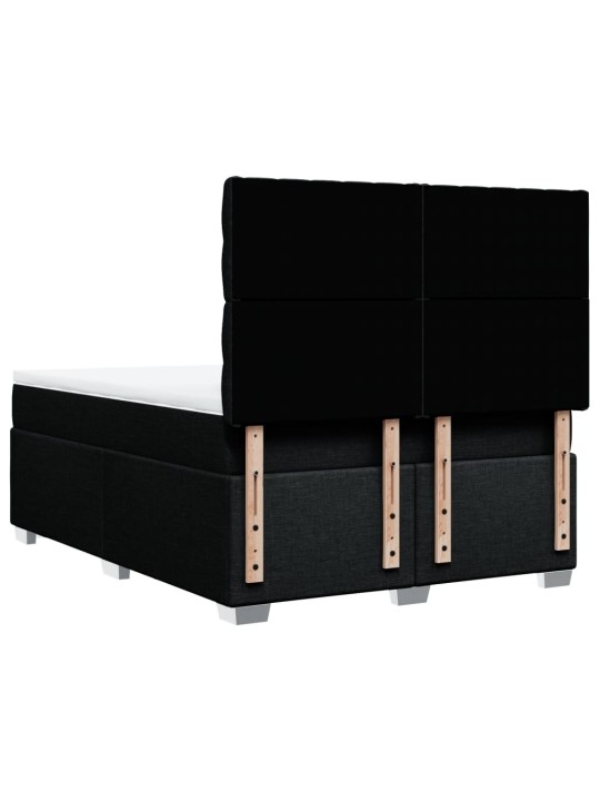 Box spring postel s matrací černá 140 x 190 cm textil