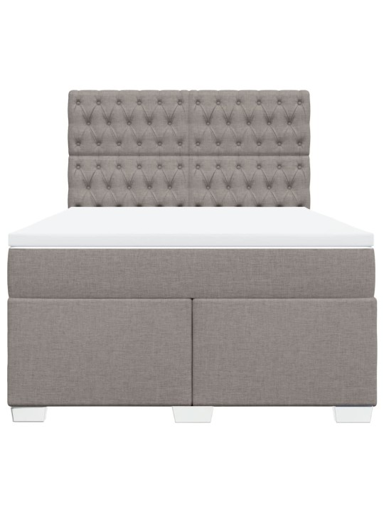 Box spring postel s matrací taupe 140x190 cm textil