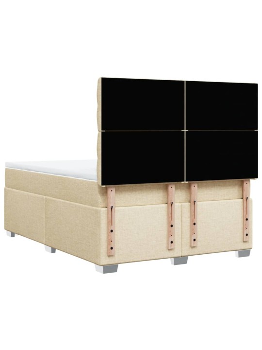 Box spring postel s matrací krémová 140x190 cm textil