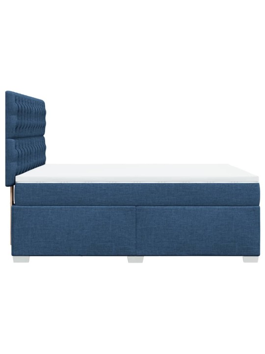 Box spring postel s matrací modrá 140x190 cm textil