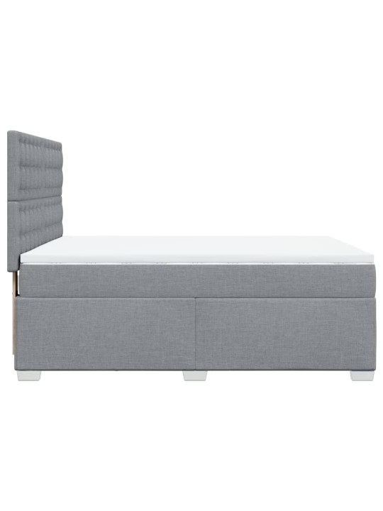 Box spring postel s matrací světle šedá 140 x 190 cm textil