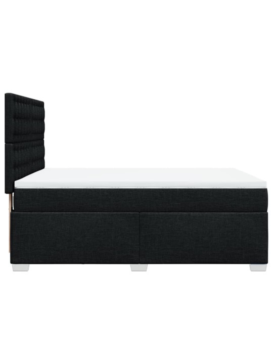 Box spring postel s matrací černá 140 x 190 cm textil