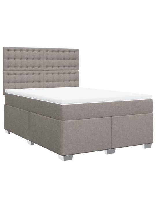 Box spring postel s matrací taupe 140x190 cm textil
