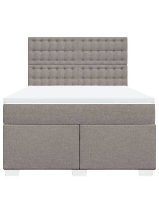 Box spring postel s matrací taupe 140x190 cm textil