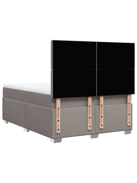 Box spring postel s matrací taupe 140x190 cm textil