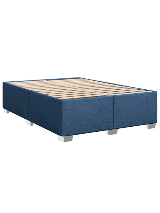 Box spring postel s matrací modrá 140x190 cm textil