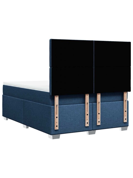 Box spring postel s matrací modrá 140x190 cm textil