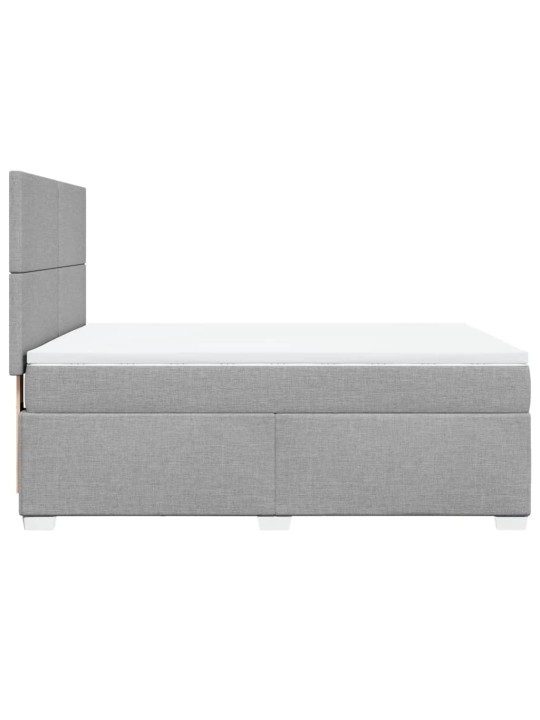 Box spring postel s matrací světle šedá 140 x 200 cm textil