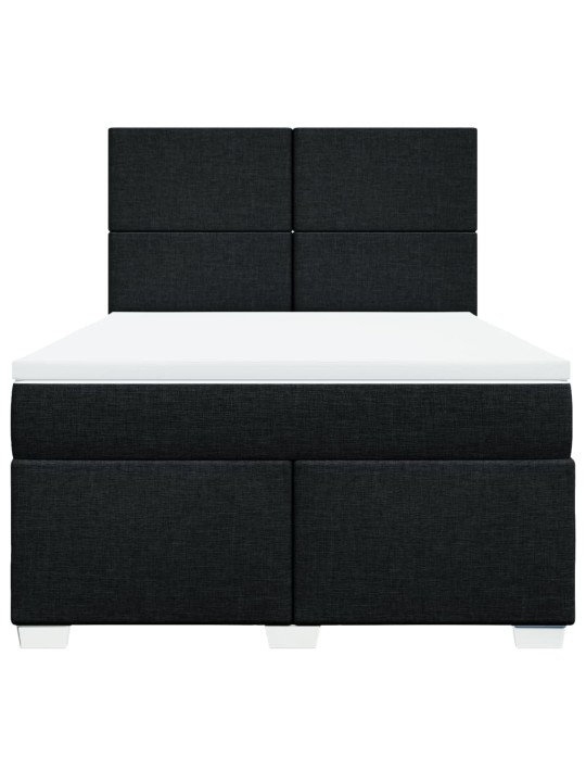 Box spring postel s matrací černá 140x200 cm textil