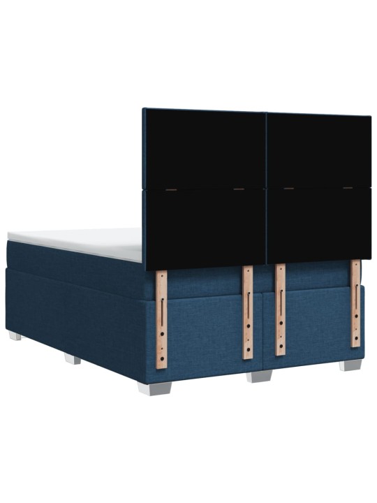 Box spring postel s matrací modrá 140x200 cm textil