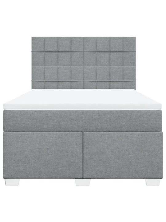 Box spring postel s matrací světle šedá 140 x 200 cm textil