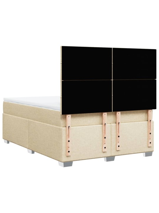 Box spring postel s matrací krémová 140x200 cm textil
