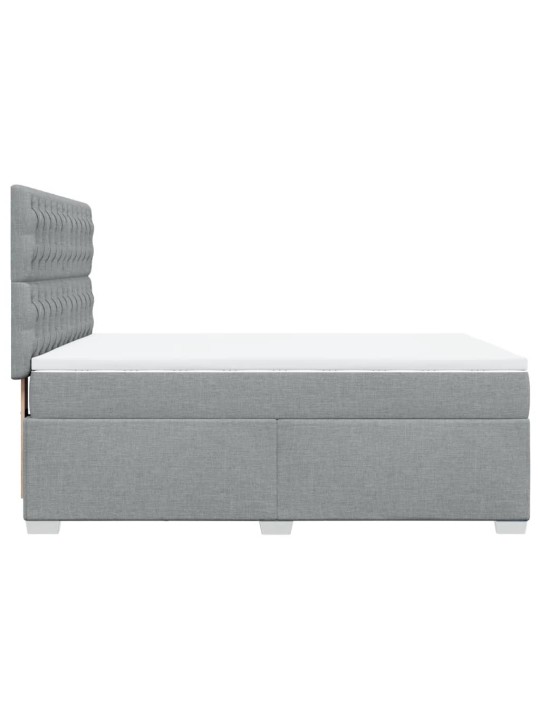 Box spring postel s matrací světle šedá 140 x 200 cm textil