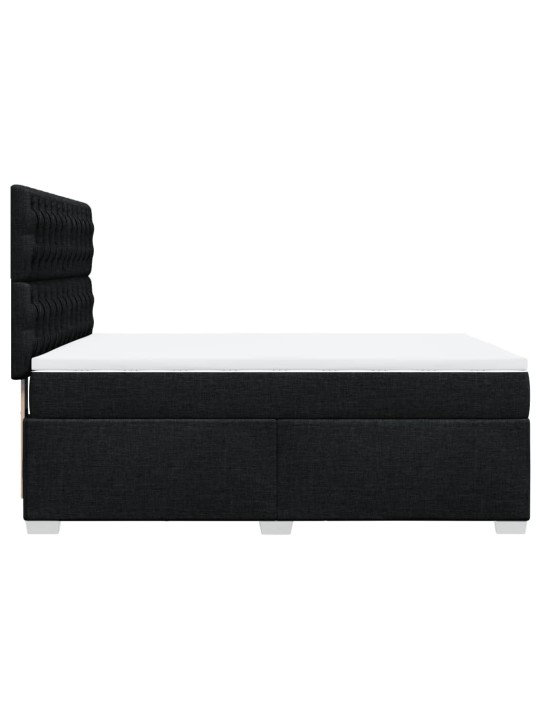 Box spring postel s matrací černá 140x200 cm textil