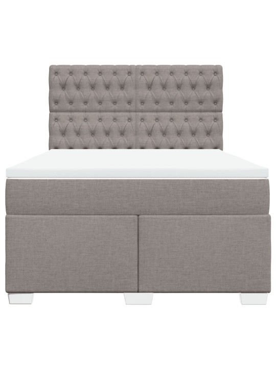 Box spring postel s matrací taupe 140x200 cm textil
