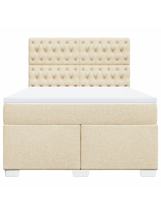 Box spring postel s matrací krémová 140x200 cm textil