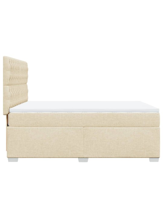 Box spring postel s matrací krémová 140x200 cm textil