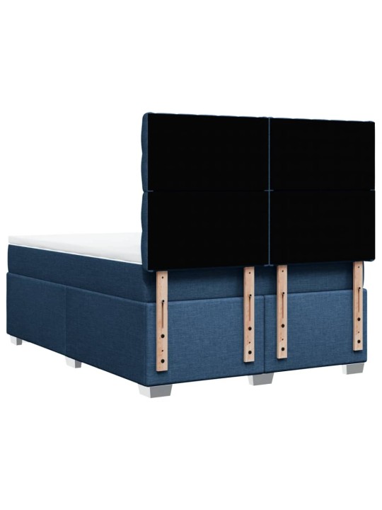 Box spring postel s matrací modrá 140x200 cm textil