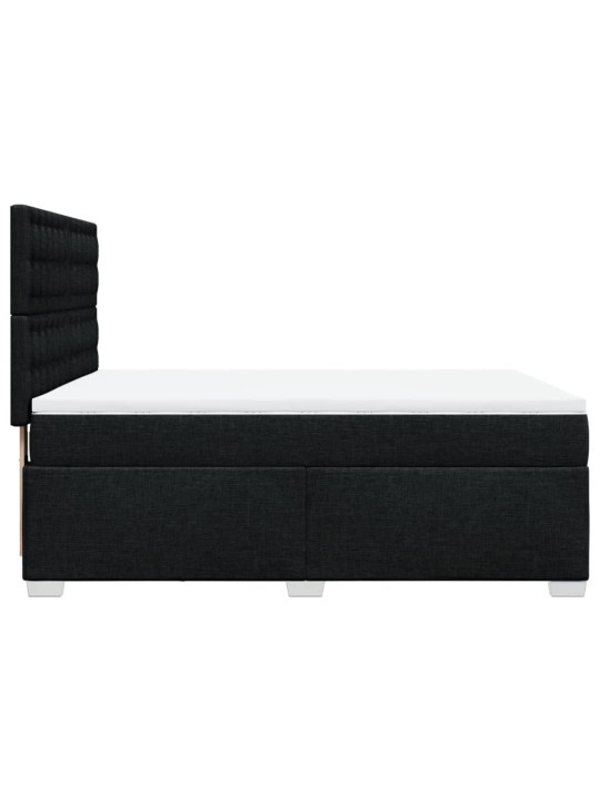 Box spring postel s matrací černá 140x200 cm textil