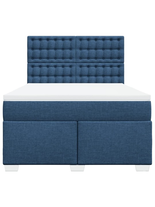 Box spring postel s matrací modrá 140x200 cm textil