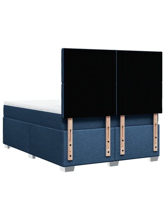 Box spring postel s matrací modrá 140x200 cm textil