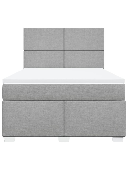 Box spring postel s matrací světle šedá 160 x 200 cm textil
