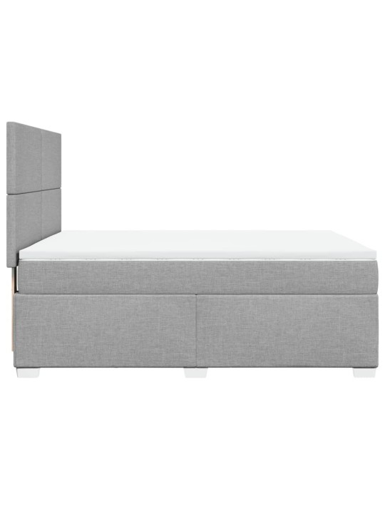 Box spring postel s matrací světle šedá 160 x 200 cm textil