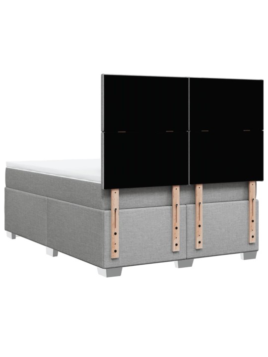 Box spring postel s matrací světle šedá 160 x 200 cm textil
