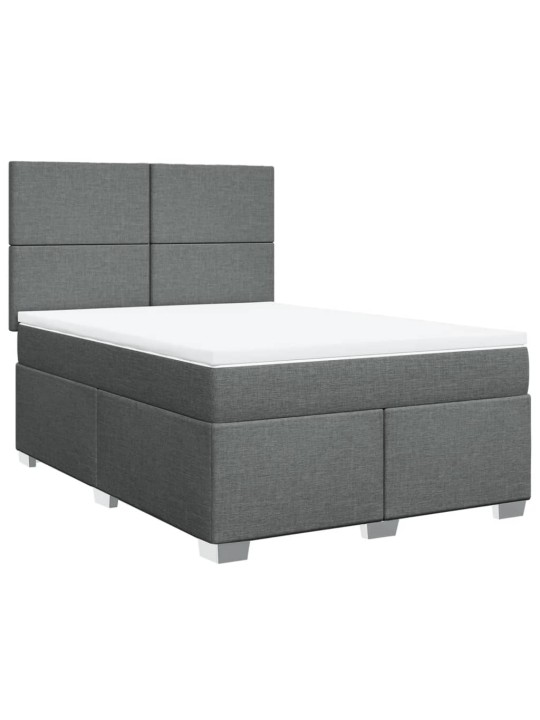 Box spring postel s matrací tmavě šedá 160x200 cm textil