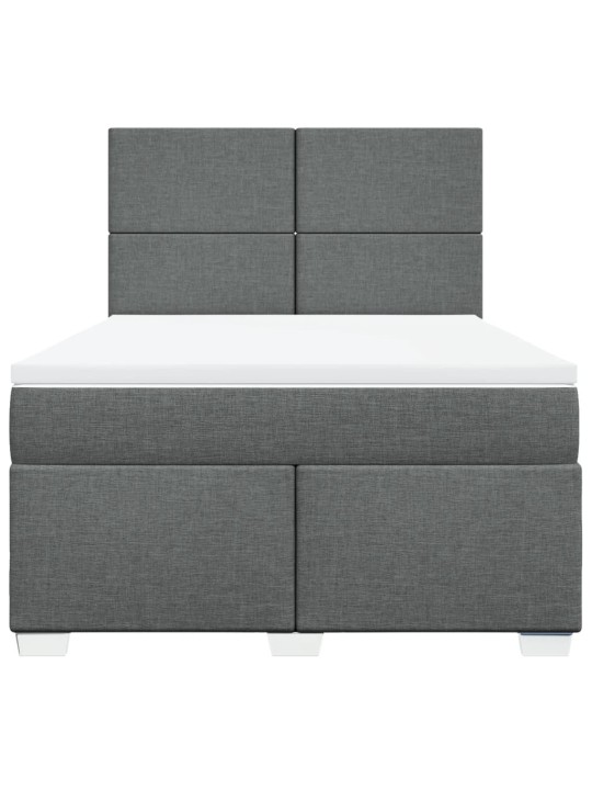 Box spring postel s matrací tmavě šedá 160x200 cm textil
