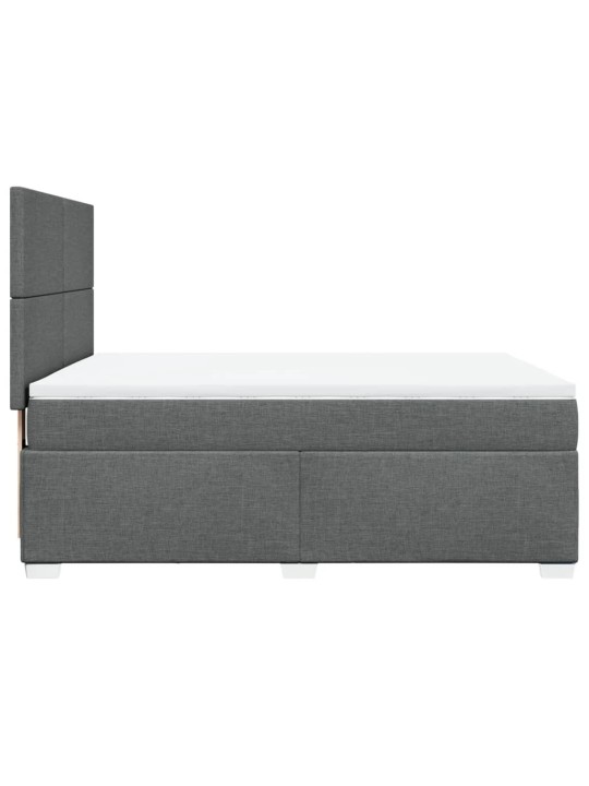 Box spring postel s matrací tmavě šedá 160x200 cm textil