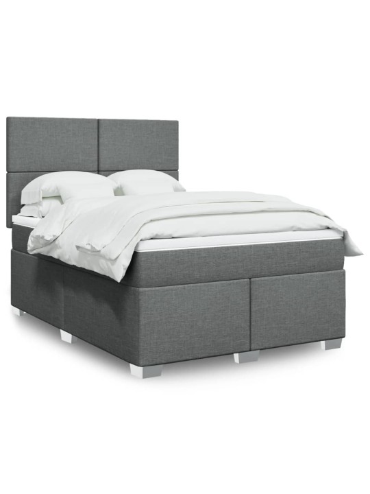 Box spring postel s matrací tmavě šedá 160x200 cm textil