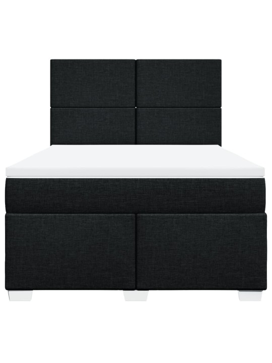 Box spring postel s matrací černá 160x200 cm textil