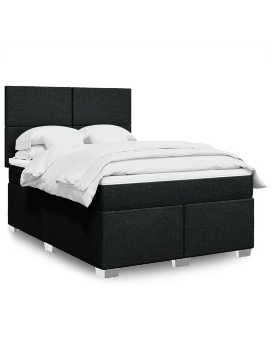 Box spring postel s matrací černá 160x200 cm textil