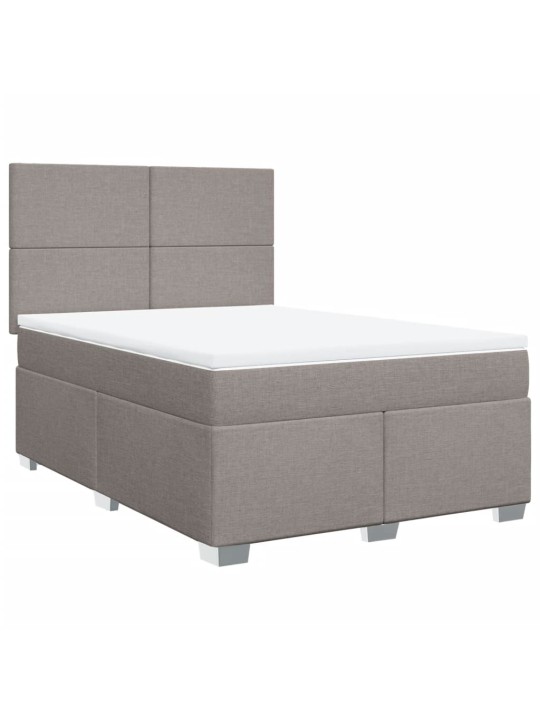 Box spring postel s matrací taupe 160x200 cm textil