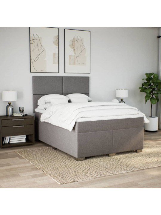 Box spring postel s matrací taupe 160x200 cm textil