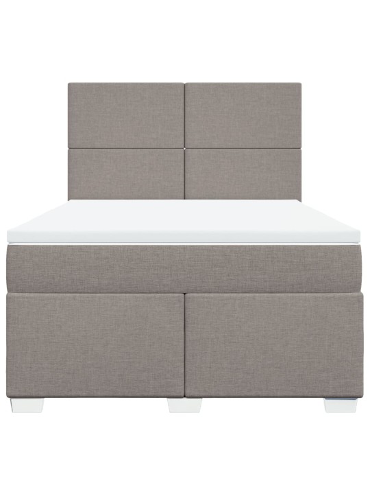 Box spring postel s matrací taupe 160x200 cm textil