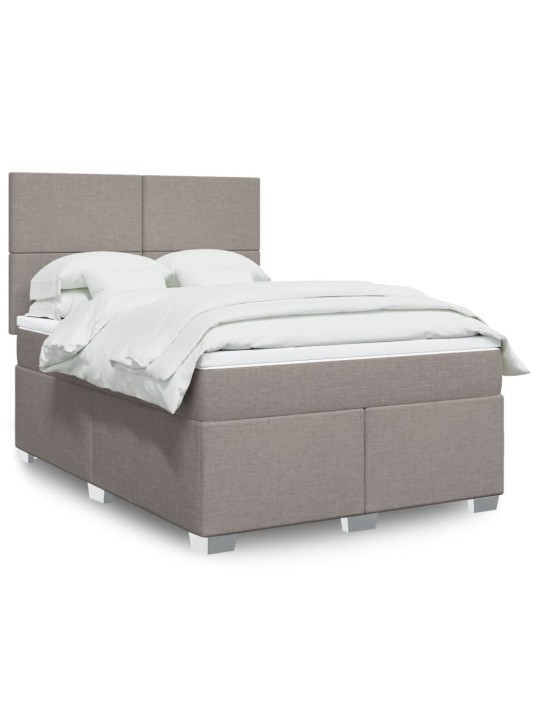 Box spring postel s matrací taupe 160x200 cm textil