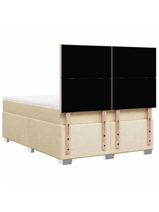 Box spring postel s matrací krémová 160x200 cm textil