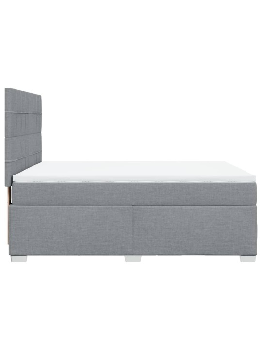 Box spring postel s matrací světle šedá 160 x 200 cm textil
