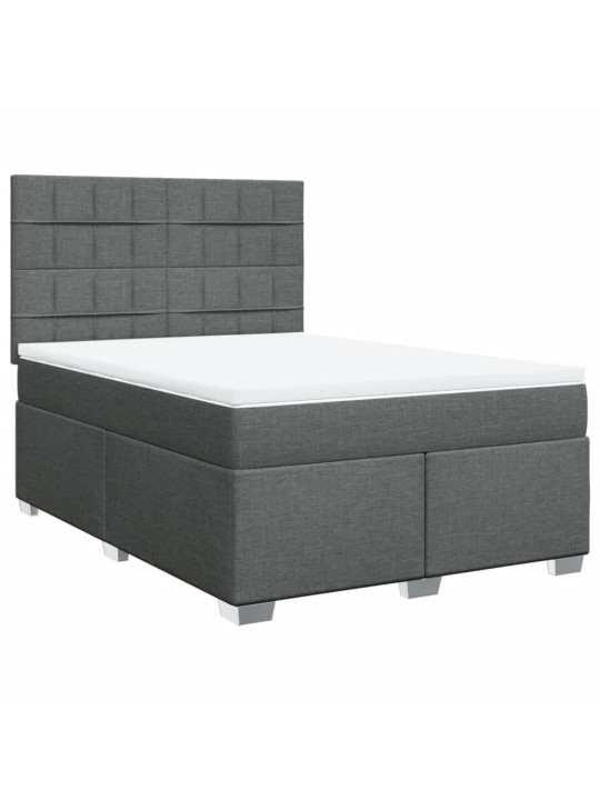 Box spring postel s matrací tmavě šedá 160x200 cm textil