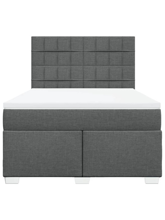 Box spring postel s matrací tmavě šedá 160x200 cm textil