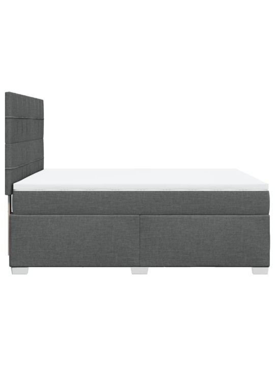 Box spring postel s matrací tmavě šedá 160x200 cm textil