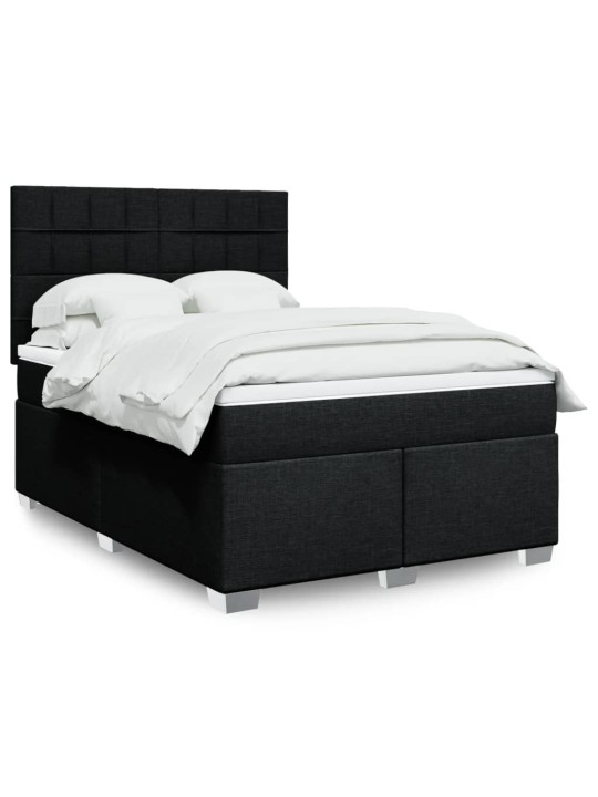 Box spring postel s matrací černá 160x200 cm textil
