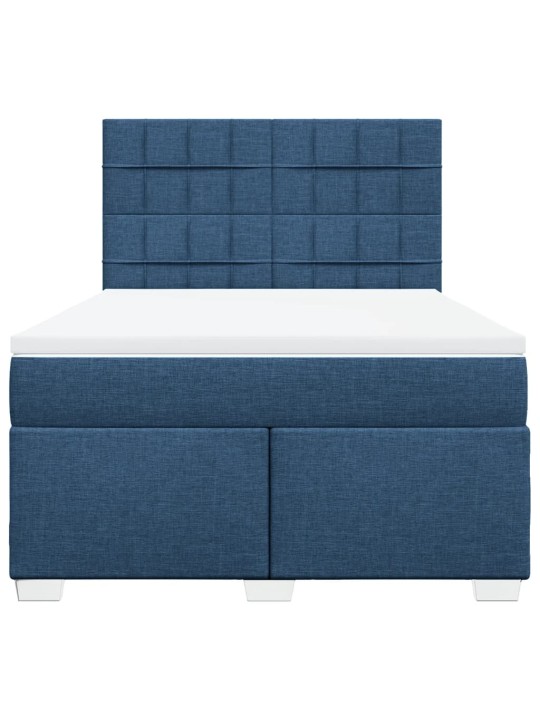 Box spring postel s matrací modrá 160x200 cm textil