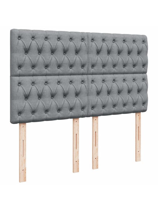 Box spring postel s matrací světle šedá 160 x 200 cm textil