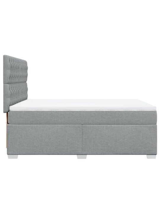 Box spring postel s matrací světle šedá 160 x 200 cm textil