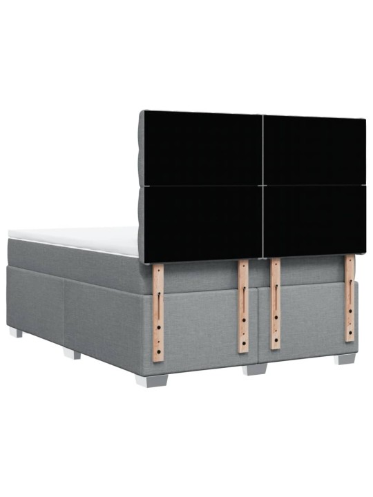 Box spring postel s matrací světle šedá 160 x 200 cm textil