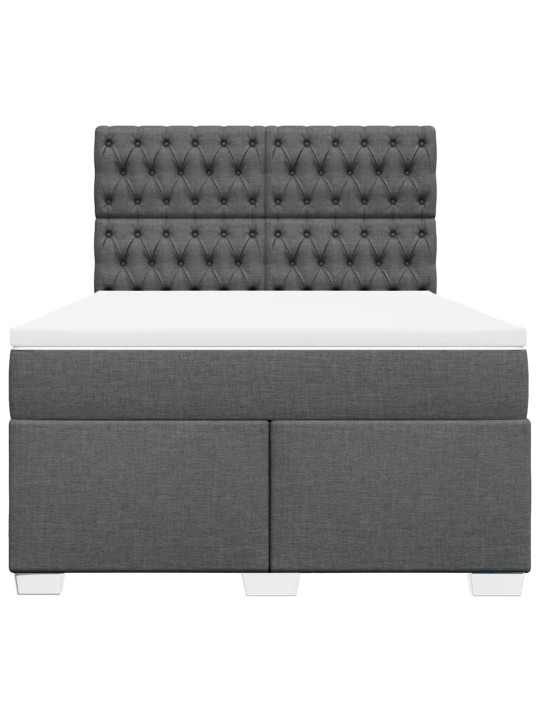 Box spring postel s matrací tmavě šedá 160x200 cm textil