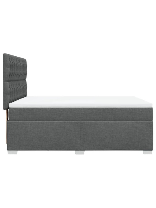 Box spring postel s matrací tmavě šedá 160x200 cm textil